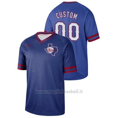 Maglia Baseball Hombre Texas Rangers Custom Cooperstown Collection Legend Blu